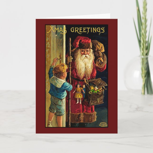 Victorian Vintage Retro Christmas Holiday Card (Front)