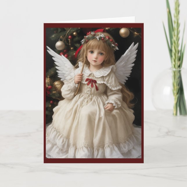 Victorian Vintage Retro Christmas Holiday Card (Front)