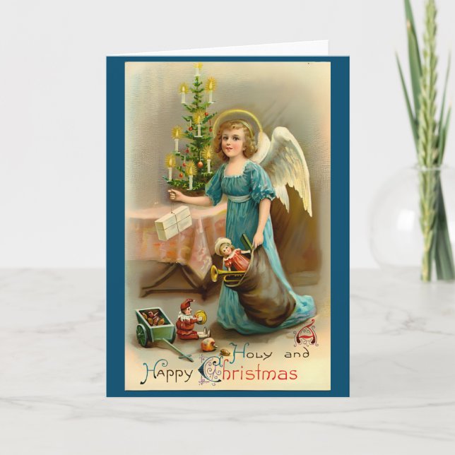 Victorian Vintage Retro Christmas Holiday Card (Front)