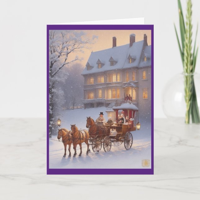 Victorian Vintage Retro Christmas Holiday Card (Front)