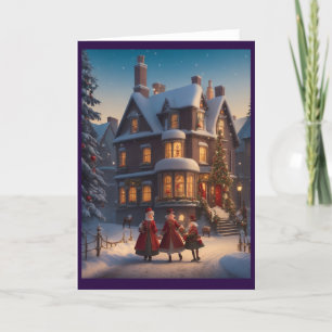 Victorian Vintage Retro Christmas Holiday Card