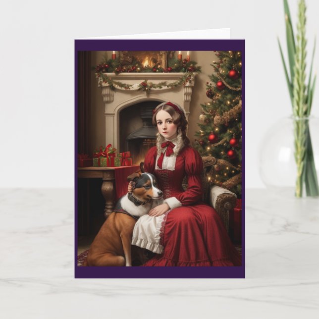 Victorian Vintage Retro Christmas Holiday Card (Front)