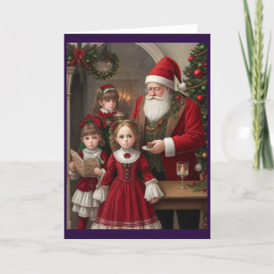 Victorian Vintage Retro Christmas Holiday Card