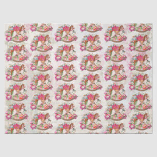 Victorian Vintage Rocking Horse Christmas Pattern Tissue Paper