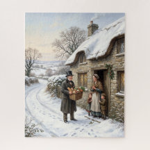 Victorian Vintage Snowy Village Christmas