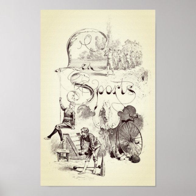 Victorian vintage sports poster (Front)