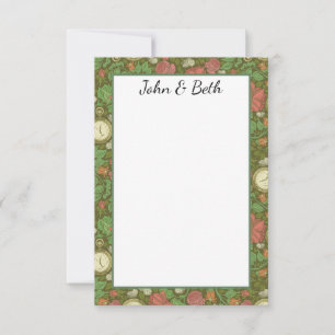 Victorian Vintage Steampunk Pocket Watch Roses Thank You Card