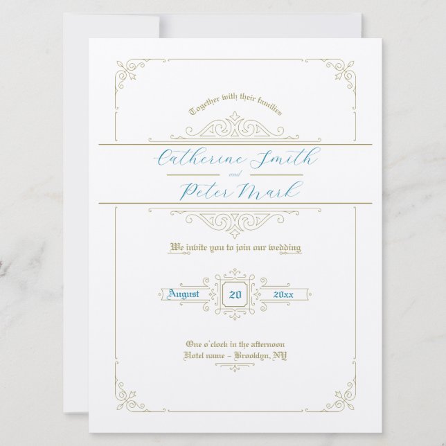 Victorian Vintage Wedding Invitation (Front)