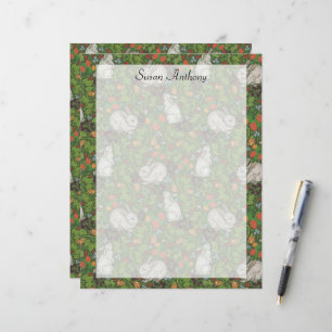 Victorian Vintage White Bunny Rabbit Garden Paper