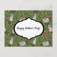 Victorian Vintage White Bunny Rabbit in Garden