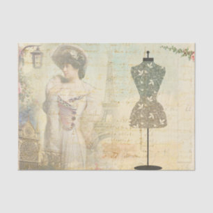 Victorian Vintage Woman Dressmaker Decoupage Tissue Paper