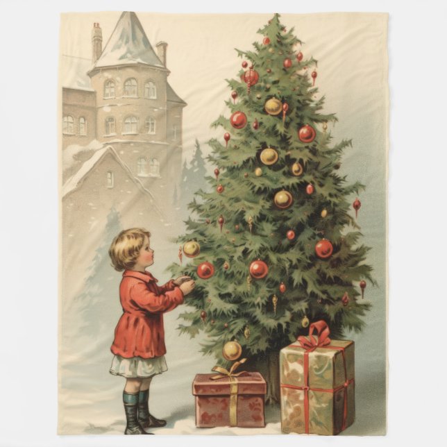 Victorian Virtue Storied Christmas Blanket  (Front)