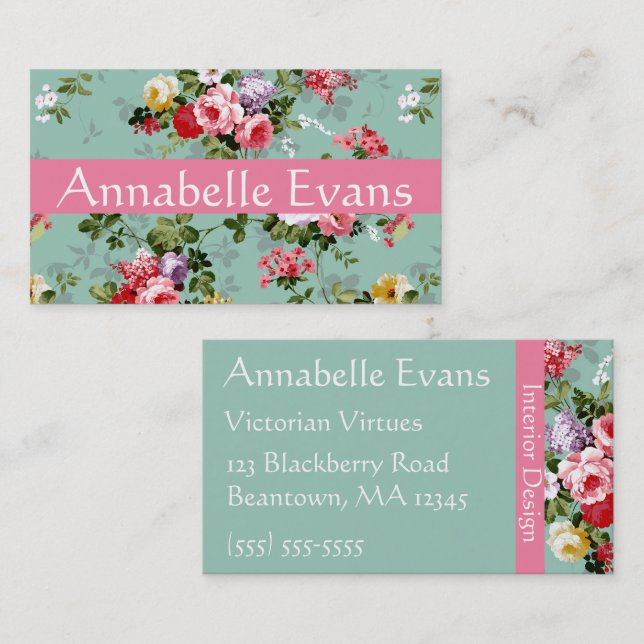 Victorian Virtues Cuatro Business Card (Front/Back)