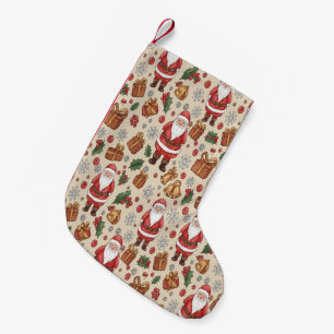 Victorian Watercolor Santa Christmas Collection Small Christmas Stocking