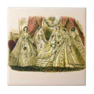 Victorian Wedding Art Print Fashion Dress Tile