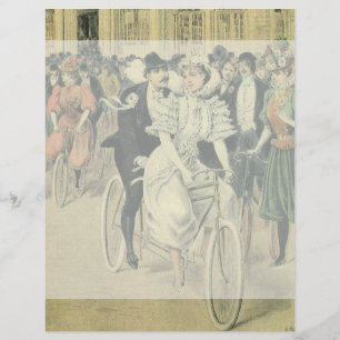 Victorian Wedding Bride and Groom Newlywed Bicycle