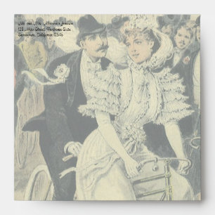 Victorian Wedding Bride and Groom Newlywed Bicycle Envelopes