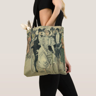 Victorian Wedding Bride and Groom Newlywed Bicycle Tote Bag