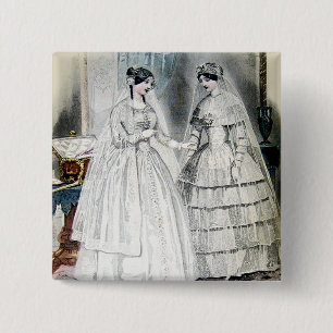 Victorian Wedding Dress 15 Cm Square Badge