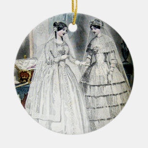 Victorian Wedding Dress Ceramic Tree Decoration