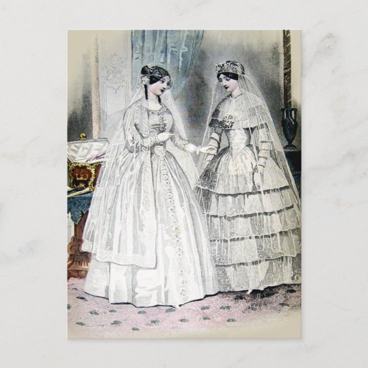 Victorian Wedding Dress Postcard | Zazzle