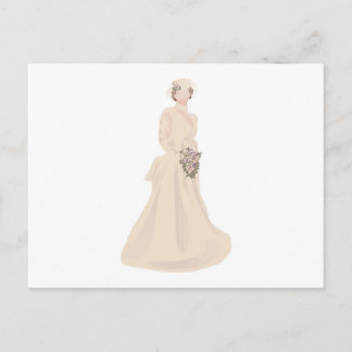 Victorian Wedding Dress Postcard