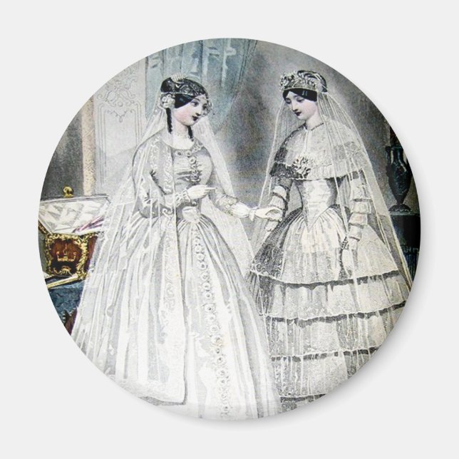 Victorian Wedding Dress Two Women Magnet (Front)
