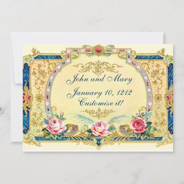 Victorian Wedding engagement anniversary Announcement (Front)