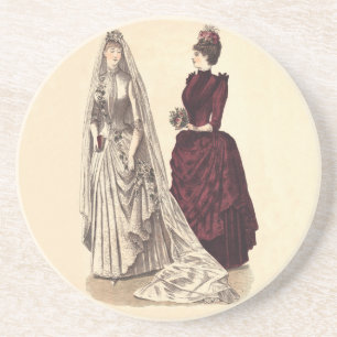 Victorian wedding gown coaster
