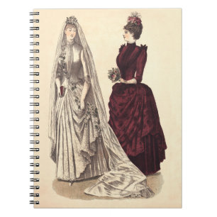 Victorian wedding gown notebook