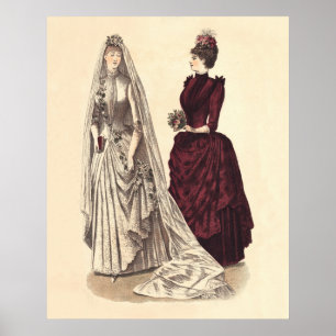 Victorian wedding gown poster