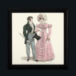 Victorian Wedding Man Woman Dressy Fashion Gift Box<br><div class="desc">Antique Wedding Couple - Antique fashion art of a man and woman in 1823,  a beautiful 19th century couple,  before the Victorian era,  a fashion plate watercolor fashion illustration. This beautiful illustration of two fashionable lovers is from an advertisement for the latest dress of the time.</div>