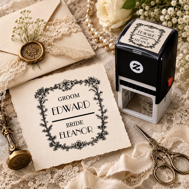 Victorian Wedding Name Frame Rubber Stamp (Creator Uploaded)