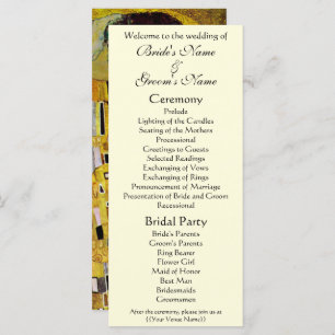 Victorian Wedding Program, The Kiss, Gustav Klimt Programme