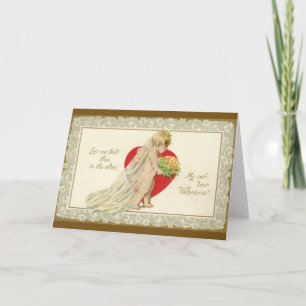 Victorian Wedding Proposal Valentine Greeting Card