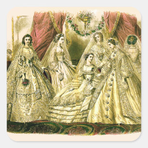 Victorian Wedding Square Sticker