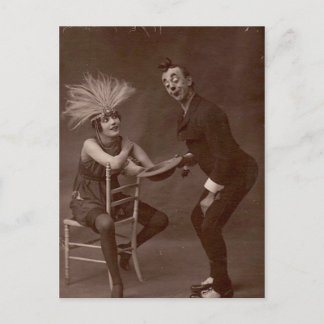 Victorian Weird Funny Clown Postcard