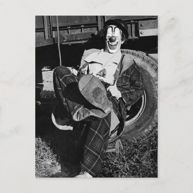 Victorian Weird Funny Hobo Clown Postcard (Front)