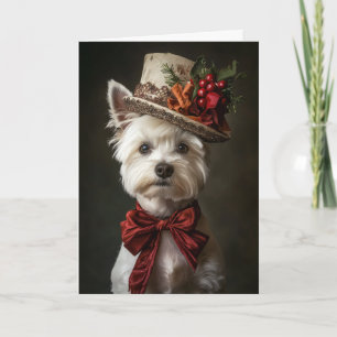 Victorian Westie Christmas Holiday Card