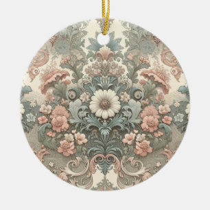 Victorian Whisper: A Pastel Symphony Ceramic Tree Decoration