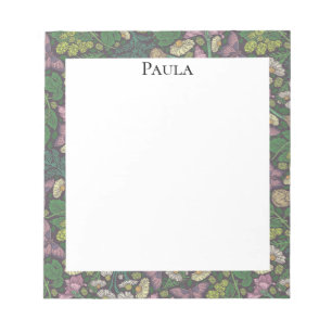 Victorian White Daisies Purple Butterflies Garden Notepad