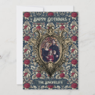Victorian Winter Berry Ornament Family Christmas Holiday Card