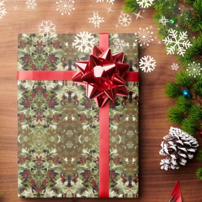 Victorian winter holly berry branches snow pattern wrapping paper (Creator Uploaded)