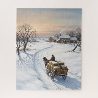 Victorian Winter Horse Cart Christmas Jigsaw Puzzle