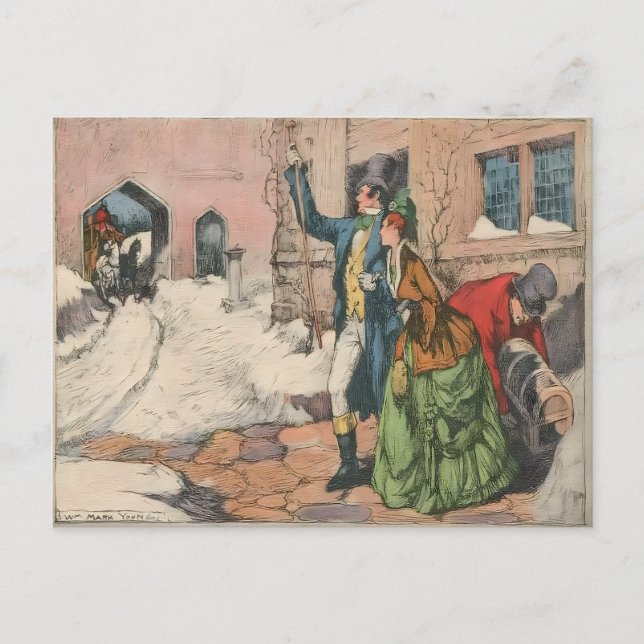 Victorian Winter Street Scene Postcard (Front)