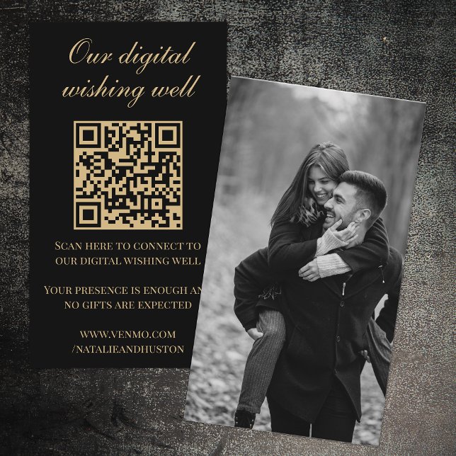 Victorian Wishing Well QR Code Wedding Registry Enclosure Card (Creator Uploaded)