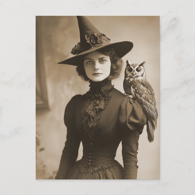 Victorian Witch Sepia Portrait style 11 Postcard (Front)