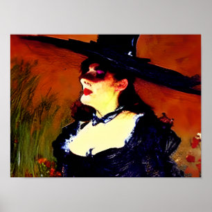 Victorian Witch Vintage Portrait Poster
