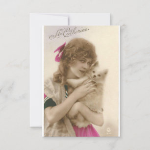Victorian Woman and Dog Antique Photo