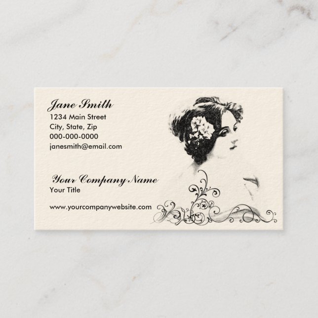 Victorian Woman Business Card (Front)